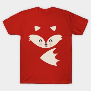 Cute fox on orange or red T-Shirt